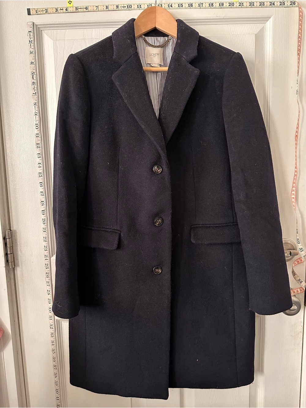 J. Crew Women's Dark Navy Wool Single-Breasted Pea Coat